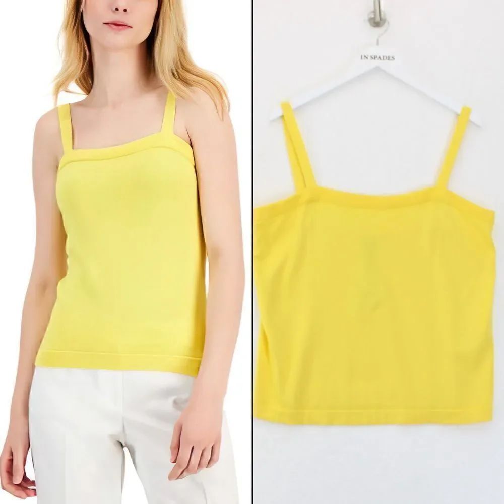 Anne Klein Sleeveless Sweater Tank Top Bright Daffodil